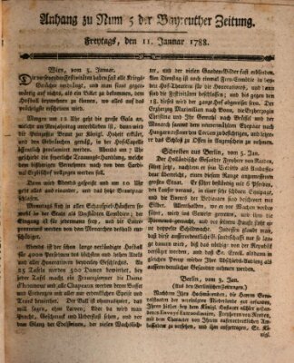 Bayreuther Zeitung Freitag 11. Januar 1788