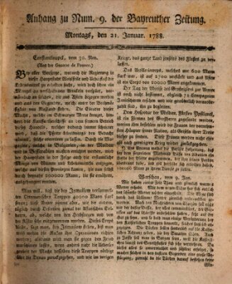 Bayreuther Zeitung Montag 21. Januar 1788