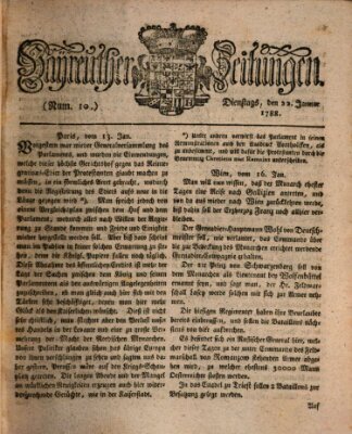 Bayreuther Zeitung Dienstag 22. Januar 1788