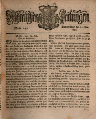 Bayreuther Zeitung Donnerstag 31. Januar 1788