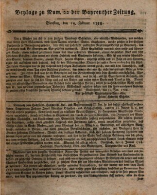 Bayreuther Zeitung Dienstag 19. Februar 1788