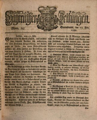 Bayreuther Zeitung Samstag 23. Februar 1788