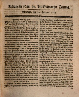 Bayreuther Zeitung Montag 25. Februar 1788