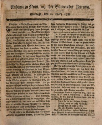 Bayreuther Zeitung Montag 10. März 1788