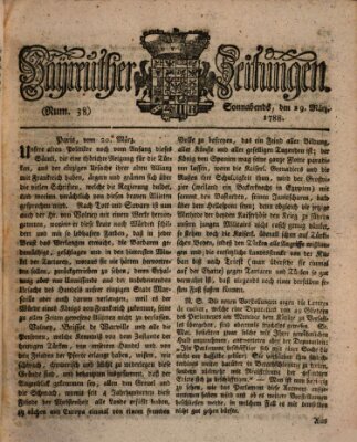 Bayreuther Zeitung Samstag 29. März 1788