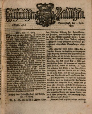 Bayreuther Zeitung Donnerstag 3. April 1788