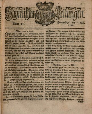 Bayreuther Zeitung Donnerstag 10. April 1788