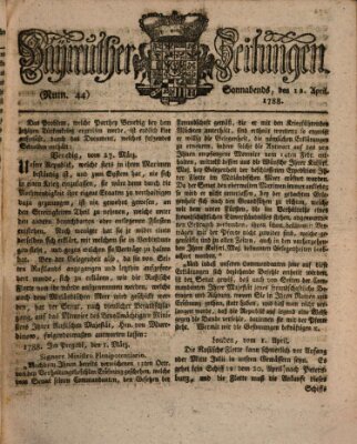 Bayreuther Zeitung Samstag 12. April 1788