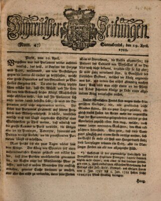 Bayreuther Zeitung Samstag 19. April 1788