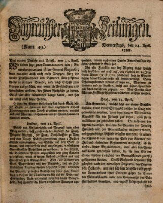 Bayreuther Zeitung Donnerstag 24. April 1788