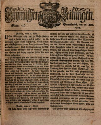 Bayreuther Zeitung Samstag 26. April 1788