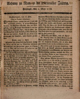 Bayreuther Zeitung Freitag 2. Mai 1788