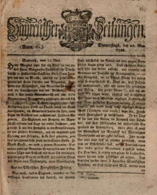 Bayreuther Zeitung Donnerstag 22. Mai 1788