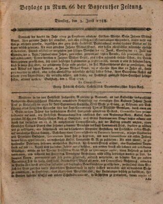 Bayreuther Zeitung Dienstag 3. Juni 1788