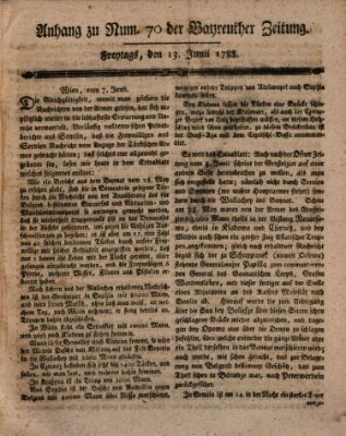 Bayreuther Zeitung Freitag 13. Juni 1788