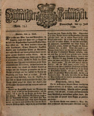 Bayreuther Zeitung Donnerstag 19. Juni 1788