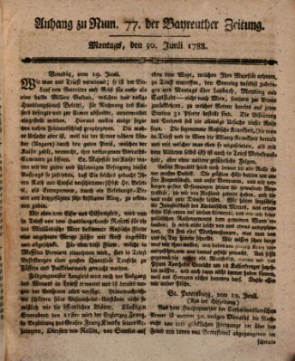 Bayreuther Zeitung Montag 30. Juni 1788