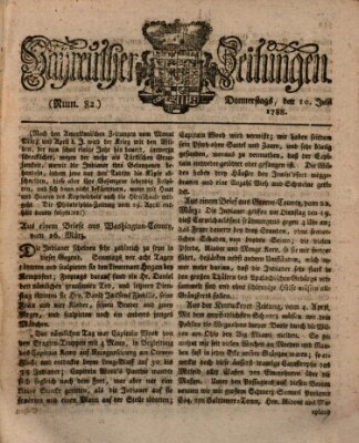 Bayreuther Zeitung Donnerstag 10. Juli 1788