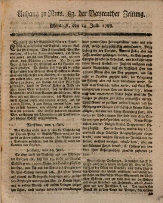 Bayreuther Zeitung Montag 14. Juli 1788