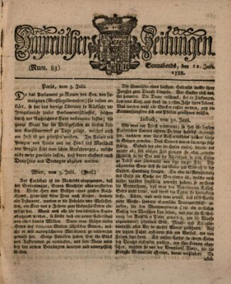 Bayreuther Zeitung Samstag 12. Juli 1788