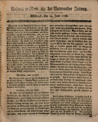 Bayreuther Zeitung Montag 14. Juli 1788