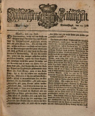 Bayreuther Zeitung Donnerstag 17. Juli 1788