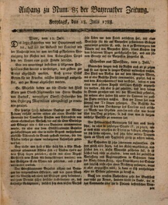 Bayreuther Zeitung Freitag 18. Juli 1788