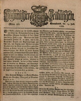 Bayreuther Zeitung Samstag 19. Juli 1788