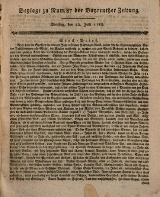 Bayreuther Zeitung Dienstag 22. Juli 1788