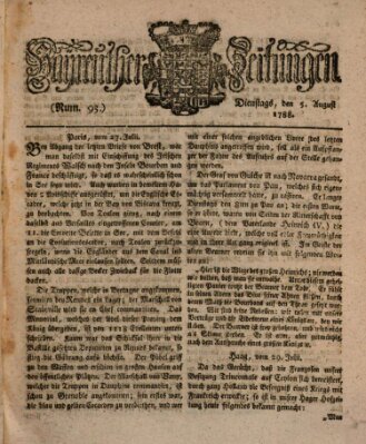 Bayreuther Zeitung Dienstag 5. August 1788