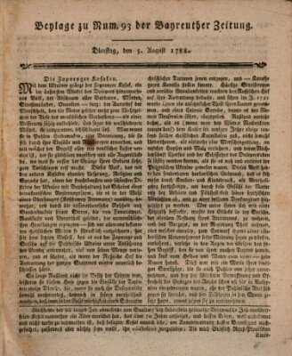 Bayreuther Zeitung Dienstag 5. August 1788