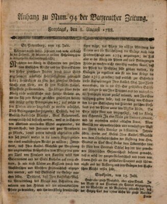 Bayreuther Zeitung Freitag 8. August 1788