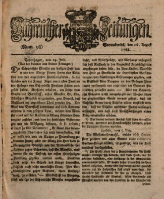 Bayreuther Zeitung Samstag 16. August 1788