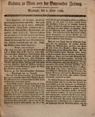 Bayreuther Zeitung Montag 8. September 1788