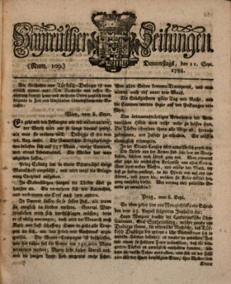 Bayreuther Zeitung Donnerstag 11. September 1788