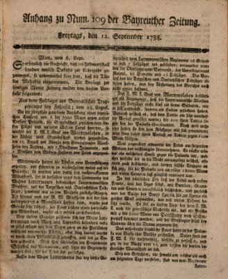 Bayreuther Zeitung Freitag 12. September 1788