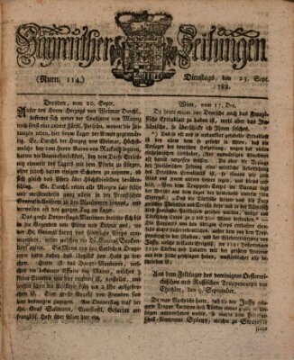 Bayreuther Zeitung Dienstag 23. September 1788