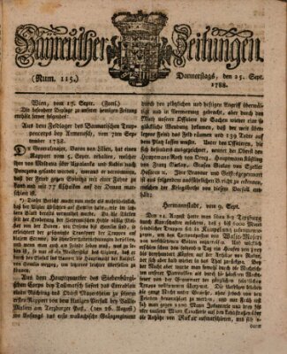 Bayreuther Zeitung Donnerstag 25. September 1788