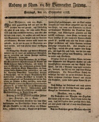 Bayreuther Zeitung Freitag 26. September 1788