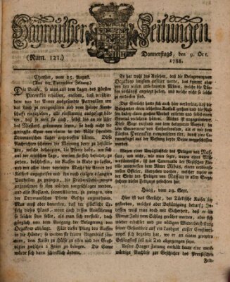 Bayreuther Zeitung Donnerstag 9. Oktober 1788