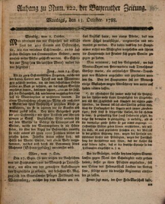 Bayreuther Zeitung Montag 13. Oktober 1788