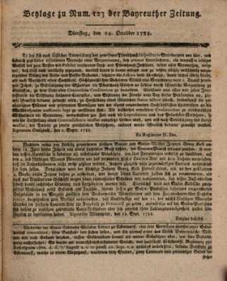 Bayreuther Zeitung Dienstag 14. Oktober 1788