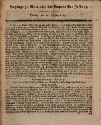 Bayreuther Zeitung Dienstag 28. Oktober 1788