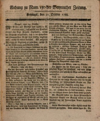 Bayreuther Zeitung Freitag 31. Oktober 1788