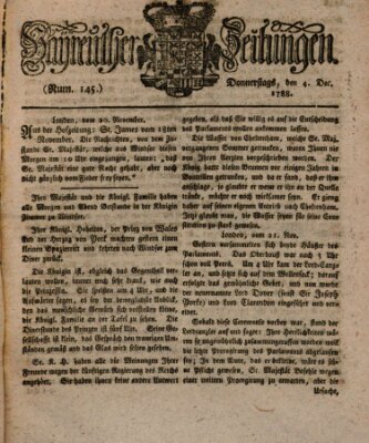 Bayreuther Zeitung Donnerstag 4. Dezember 1788