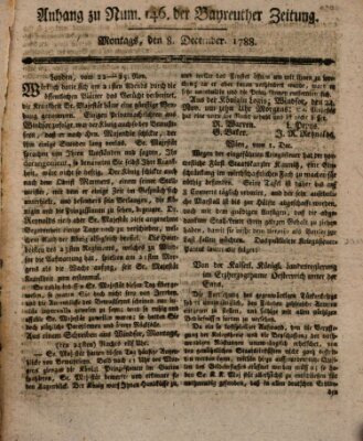 Bayreuther Zeitung Montag 8. Dezember 1788