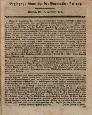 Bayreuther Zeitung Dienstag 16. Dezember 1788