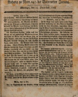 Bayreuther Zeitung Montag 15. Dezember 1788