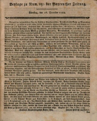 Bayreuther Zeitung Dienstag 16. Dezember 1788