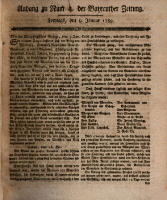 Bayreuther Zeitung Freitag 9. Januar 1789